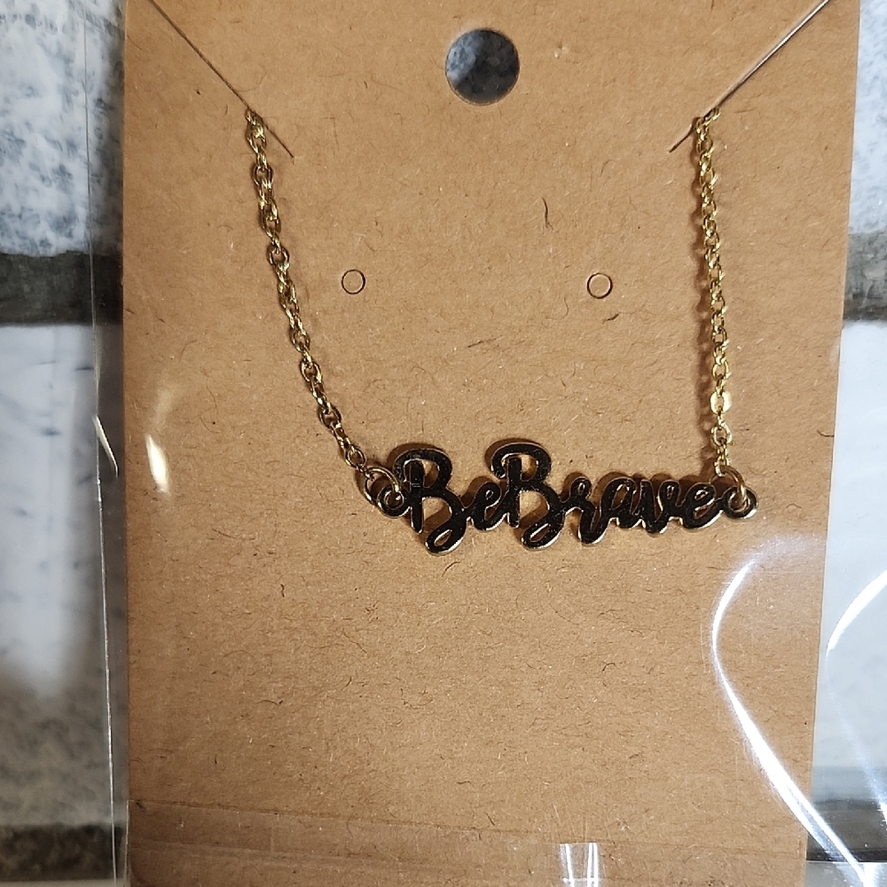 Goldtone 'Be Brave' Necklace Fashion/Costume Jewelry